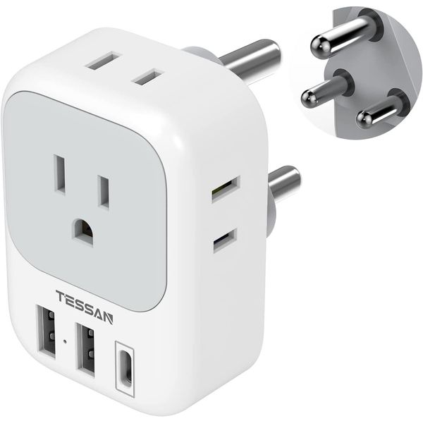 South Africa Power Adapter Type M Plug Adaptor with 4 Outlet 3 USB to Namibia