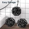 AmazerBath Loofah Sponge, Shower Loofah for Men and Women - Body Scrubber Loofa Set of 3 Classic Black & White Edge, Bath Sponge 60g/PCS