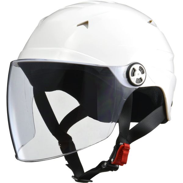 LEAD Industries RE40 Motorcycle Helmet, Jet SERIO Half Helmet with Shield, White, One Size