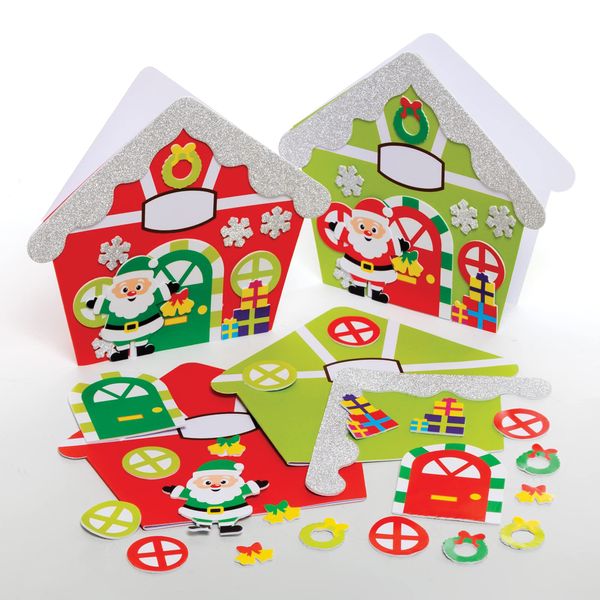 Baker Ross FE914 Santa's Workshop Card Kits-Pack of 6, Assorted