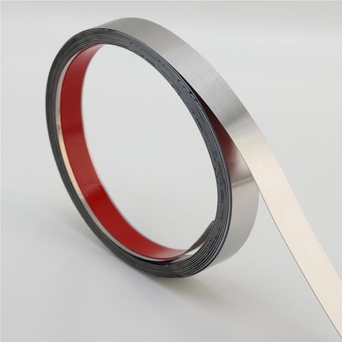 Trimold Wall Trim Molding, Peel and Stick Stainless Steel, Flexible Self-Adhesive Metal Trim for Mirror Frame, Fireplace and Microwave Gap Filler, Brushed Silver
