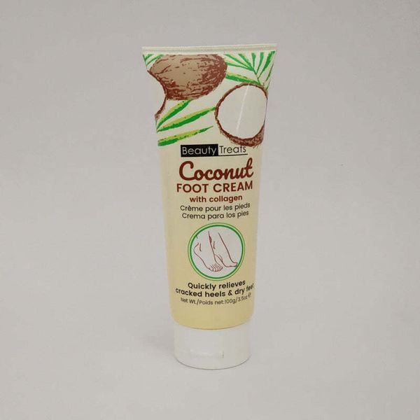 Coconut Foot cream with Collagen Relieves Cracked Heels and Dry Feet 3.5 oz 100g