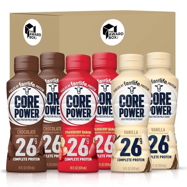 Core Power Protein Shakes 26g |- 2 Chocolate, 2 Vanilla  and Strawberry...