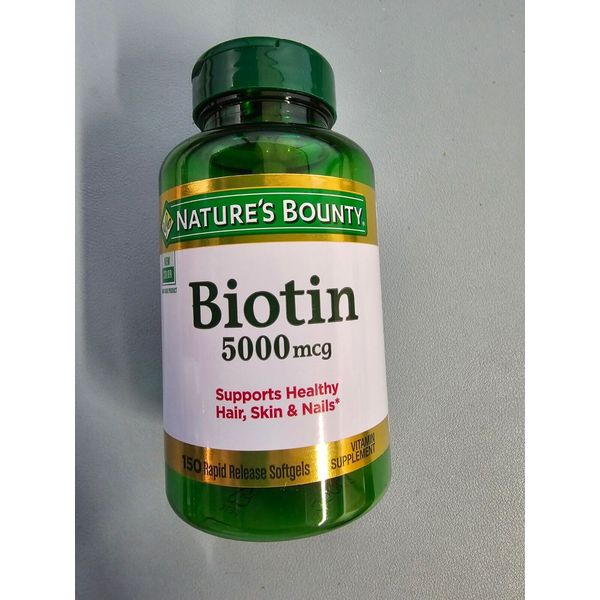 Nature's Bounty Biotin, 5000 mcg 150 Rapid Release Softgels