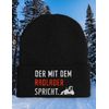 Statement Beanie Hat Winter Hat with Saying, black