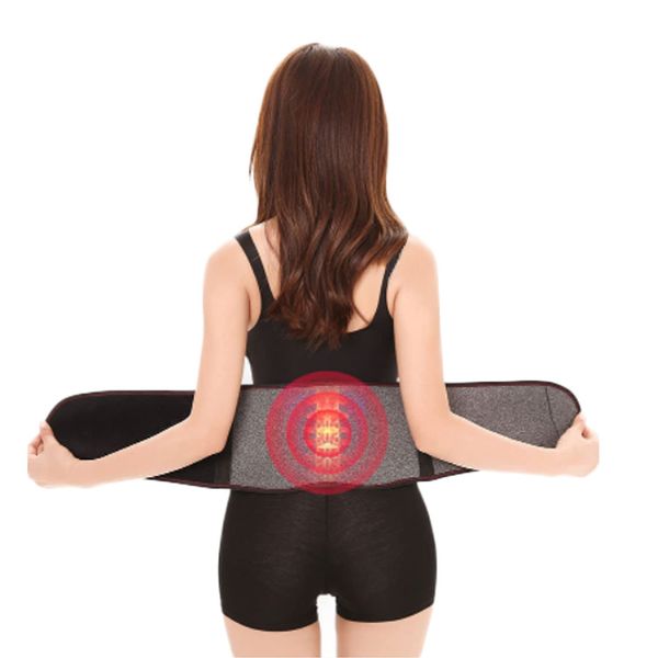 ITODA Waist Support Belt Self Heating Thermal Lumbar Support Breathable Cozy Lower Back Brace Magnetic Heat Warmer Belt Adjustable Abdominal Binder Warming Healing Pain Relief for Waistline 23"-39"