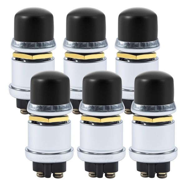 Zreneyfex 6Pcs 20A 12V 24V Waterproof Engine Start Push Button Switch for Retrofitting Horn Buttons Start Buttons