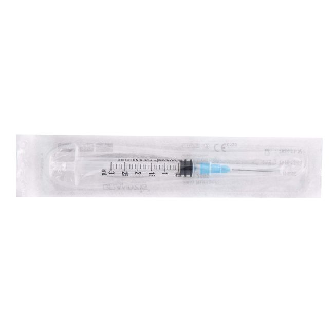 3ml Syringe with Needle - 23G, 1 Needle 50-Pack