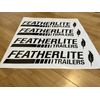 Featherlite Aluminum Trailer Decals (Set 2) Black 24” Replacement Stickers Kit