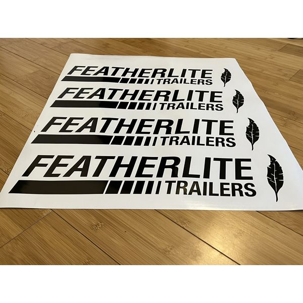 Featherlite Aluminum Trailer Decals (Set 2) Black 24” Replacement Stickers Kit