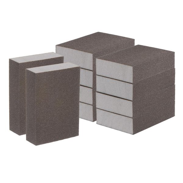 sourcing map 10pcs Fine Sanding Sponge Blocks 400-500 Grit Foam Sanding Block for Polishing Kitchen Metal Wood Drywall, 100x70x25mm