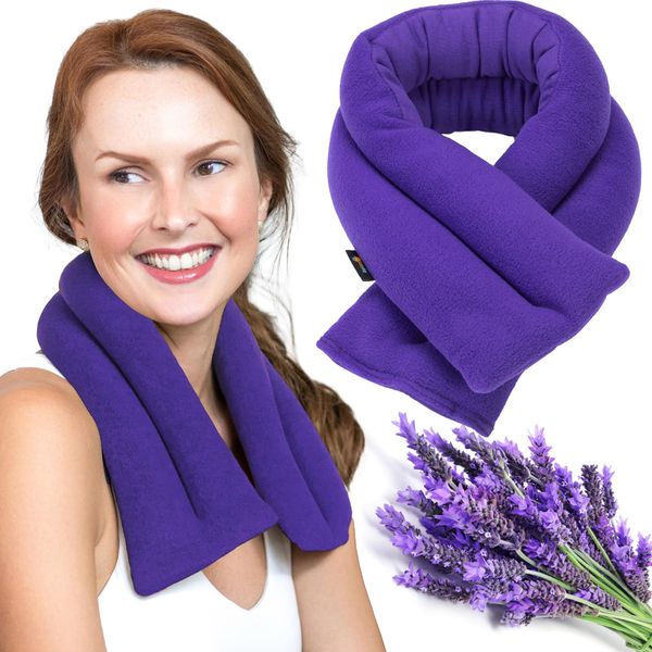 SunnyBay Microwave Heating Pad, Microwavable Heated Neck and Shoulder Wrap with Lavender, Soothing Pillow Hot & Cold Bean Bag, Aroma Warmer for Pain Relief, 26x5 Inches, 2.5 lbs, Purple