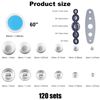 120pcs Button Covers Kit with 6 Sizes, DIY Fabric Cloth Covered Buttons with 2 Installation Tools