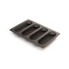 Lekue 4 Cavity Micro Perforated Mini Baguette Baking Pan, Brown