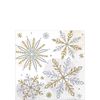 Amscan Shining Snow Beverage Napkins, 5" x 5", 16 Ct.