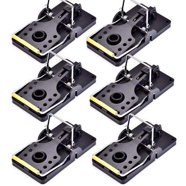 6x MOUSE TRAPS - Spring Snap Trap High Power Sprung Trap Vermin / Pest Control **6pk**