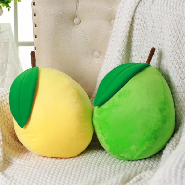 Vercraft 2 Pcs Decorative Lemon Plush Cute Fruit Throw Pillow Kawaii Yellow Lemon Hugging Plushies Gift Soft Novelty Green Lemon Plush Pillow Cushion Seat Decor for Home 13.8 Inch(Lemon)