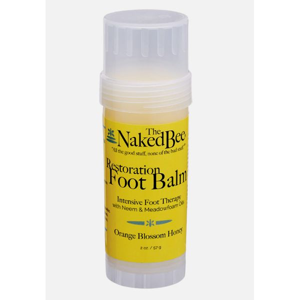 The Naked Bee Restoration FOOT BALM Dry Cracked Heels Orange Blossom Honey 2 oz!