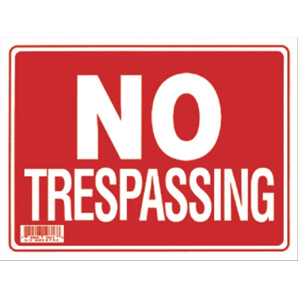 No Trespassing Sign 9"x12" Red & White, Weather Resistant Security Protection