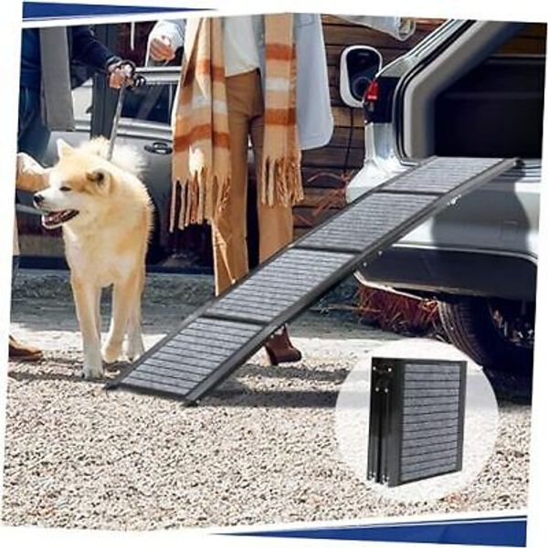 Dog Ramp for Car, 71" Foldable Pet Ramp with Non-Slip Rug Surface, 71"L x 17"W