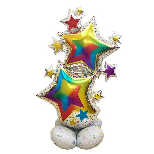 Stars Standing with base Foil Balloon, 1m (2 pack)