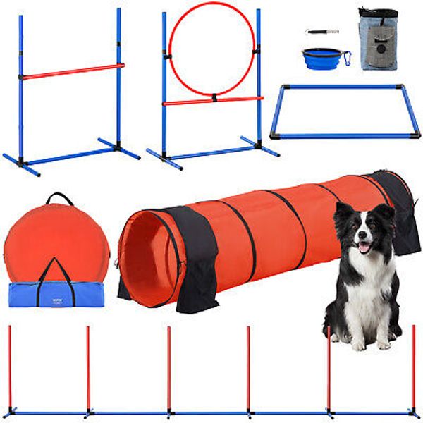 Dog Agility Training Kit Pet Obstacle Course Equipment Backyard 5 PCS Set