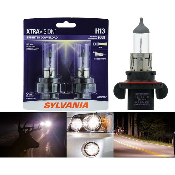 Sylvania Xtra Vision 9008 H13 65/55W Two Bulbs Head Light High Low Beam Replace