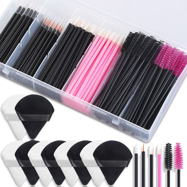 Einweg-Make-up-Zubehör mit Make-up-Applikatoren, dreieckige Make-up-Puffs, Mascara-Stäbe, Einweg-Lippen-Applikatoren, Eyeliner-Pinsel, Make-up-Werkzeuge für Make-up-Künstlerbedarf