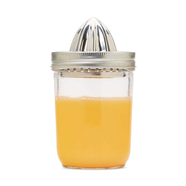 Jarware - 82654 Jarware Stainless Steel Citrus Juicer Lid for Mason Jars, Wide-Mouth, Metallic