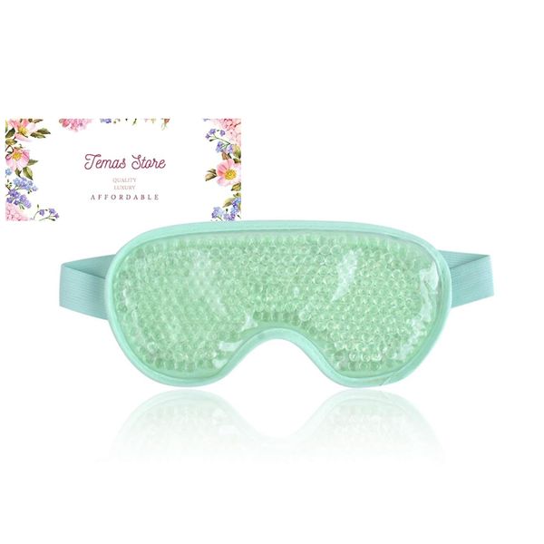 Temas Cooling Eye Mask for Puffy Eyes, Reusable Hot Cold Therapy Gel Cold Eye Mask for Migraine, Headache, Dark Circles, Dry Eyes, Swollen Eyes, Sinus Pain - Blue Green and Purple (Light Green)