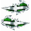 Devon Flag Metal Rip Open Sticker 150mm