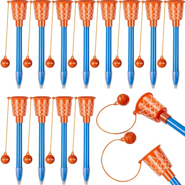 Zonon 18 Pieces Basketball Hoop Pens Bulk Basketball Party Favors Basketball Novelty Pens Basketball Stress Balls for Sports Party Favors Birthday Party Sports Club Supplies Christmas Gifts