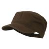 Garment Washed Adjustable Army Cap - Dk Brown OSFM