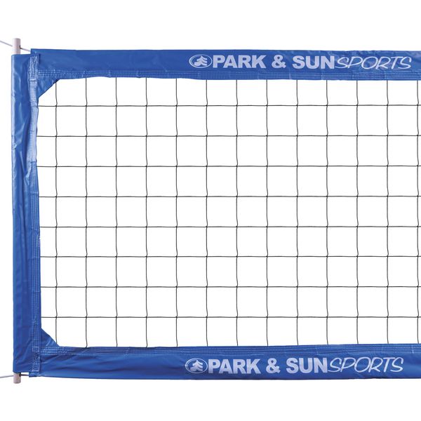 Park & Sun Sports Regulation Size Indoor/Outdoor Professional Volleyball Net with Steel Cable Top and Bottom, Blue, One Size