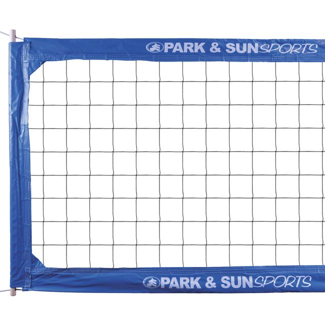 Park & Sun Sports Regulation Size Indoor/Outdoor Professional Volleyball Net with Steel Cable Top and Bottom, Blue, One Size