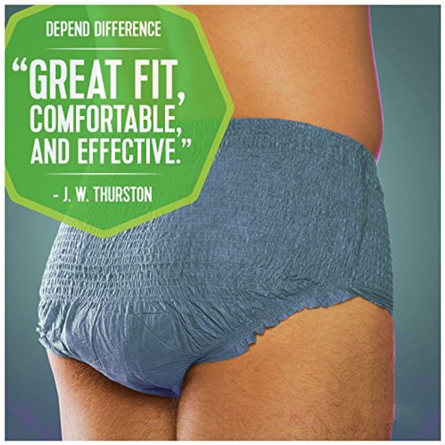 Depend Fresh Protection Adult Incontinence Disposable Underwear for Men -  Maximum Absorbency - L - Gray - 72ct