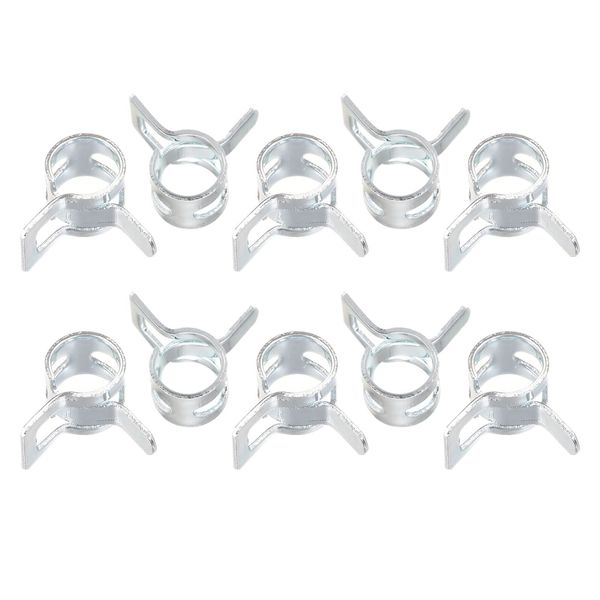 uxcell 20pcs 4mm Spring Band Type Action Fuel/Silicone Vacuum Hose Pipe Clamp Low Pressure Air Clip Clamp, Zinc Plated