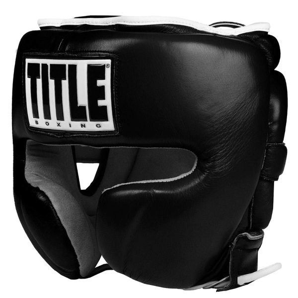 TITLE Boxing Leather Sparring Headgear, White, Regular