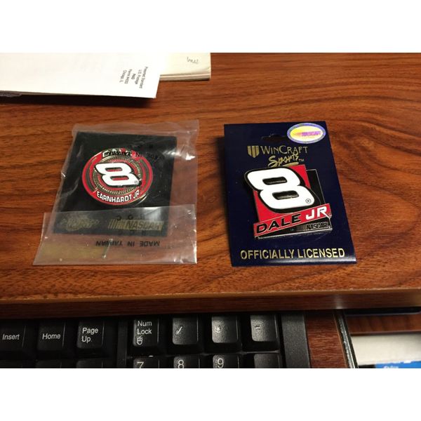 (2) Dale Earnhardt Jr. NASCAR Lapel Pins-Wincraft Sports and Winners Circle