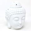 Matte White Buddha Head Oil Burner Ceramic 14 cm