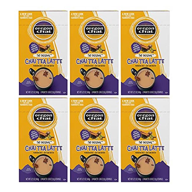 Oregon Chai Original Chai Tea Latte Mix - 8 packets per box, 6 boxes per  case