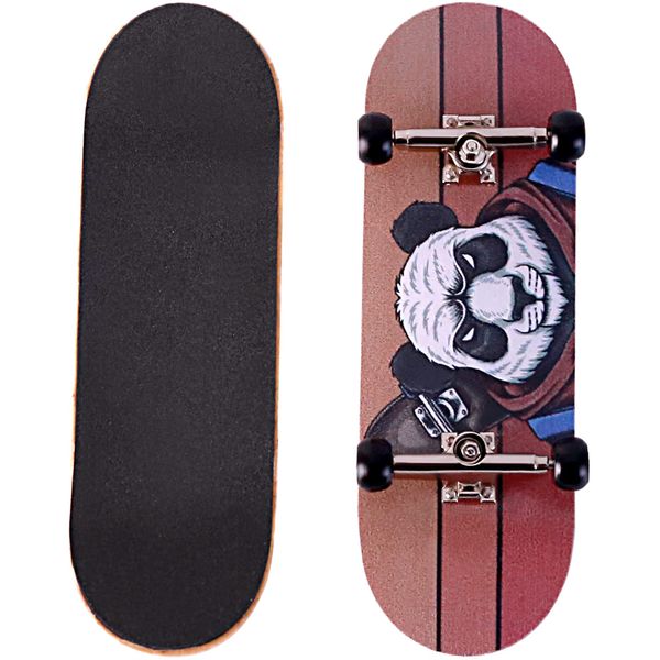 BRAVORD Professional Complete Wooden Fingerboard 32/34mm 5-Ply Maple Finger Skateboard with Upgraded Components (SK-Panda)