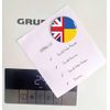 United Kingdom Ukraine Split Flag Fridge Magnet (Circular 2inch / 50mm Diameter)