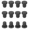 sourcing map Silicone Rubber Solid Plug Soft Flexible Stoppers for 5-5.5mm Hole Black 24 Pieces