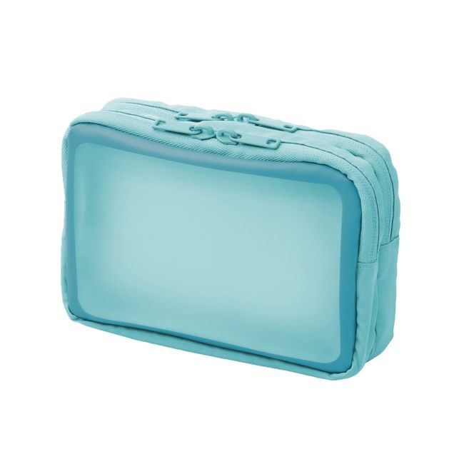 PLUS TW-BG002M 428-752 Jibuniro See-Through Gadget Pouch, M, Blue