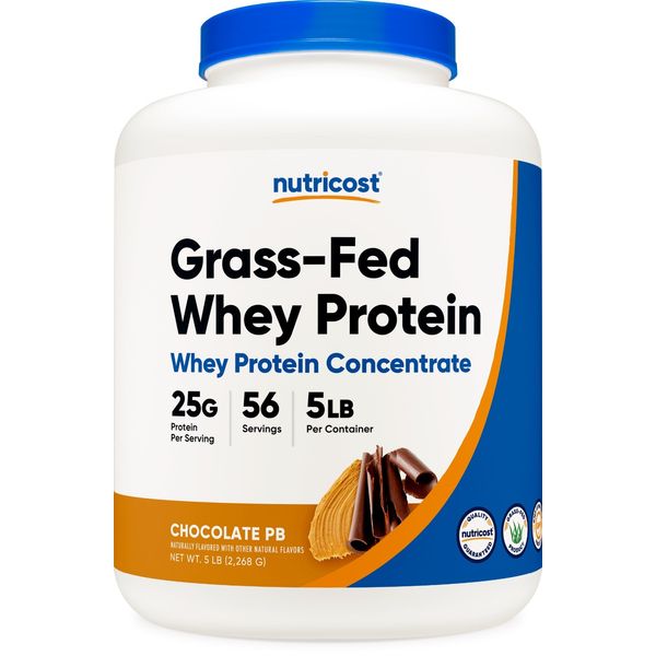 Nutricost Grass-Fed Whey Protein Isolate (Chocolate Peanut Buter) 5LBS