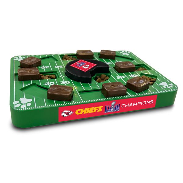 Pets First NFL Superbowl Champion Puzzle Toy, Puzzle Treat Dog Toy, Interactive Dog Treat Toy, Football Champ Slow Feeding Toy