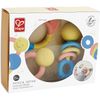 Hape Rattle & Teether Collection | 3-Piece Rattle & Teething Set for Babies, Soft Colors