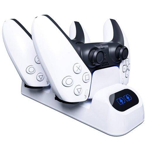 Orzly PS5 Controller Charging Station Made for PlayStation 5 Console DualSense PS5 Controllers - Twin Docking Charging Station PS5 Accessories Solution - Pearl White Edition
