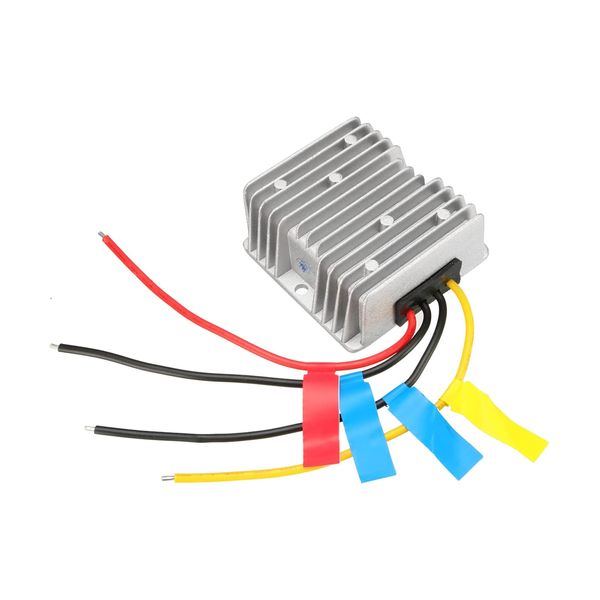 Rebower DC-DC Converter Regulator Waterproof Voltage Converter Motor Car Marine DC 48V (38V - 60V) - DC 12V 10A 120W Silver Tone Black